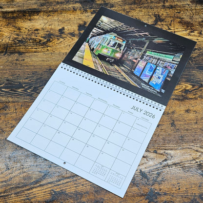 2026 Boston MBTA Transit Vehicle Photographs Wall Calendar