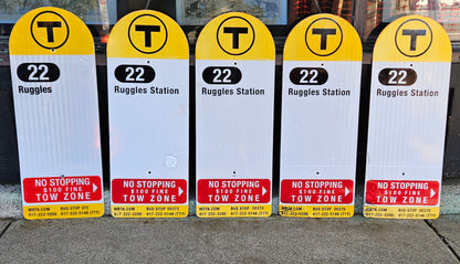 Decommissioned MBTA Bus Stop Signs: 22 Ruggles