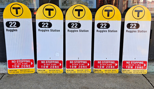 Decommissioned MBTA Bus Stop Signs: 22 Ruggles