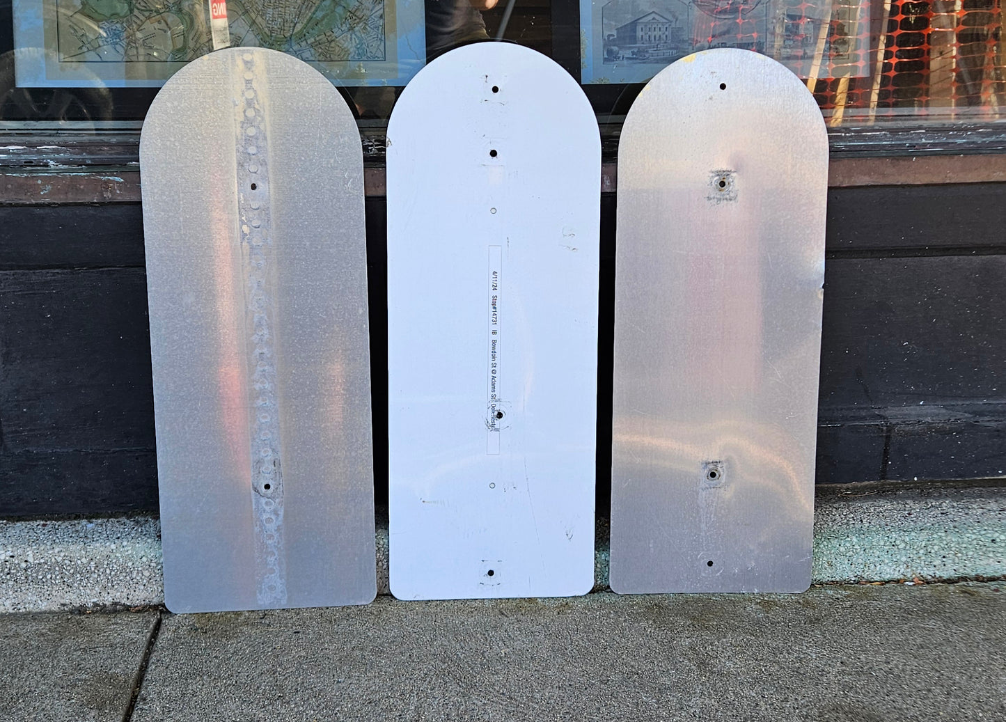 Decommissioned MBTA Bus Stop Signs: 15 Ruggles; 41 Jamaica Plain or 17 Andrew