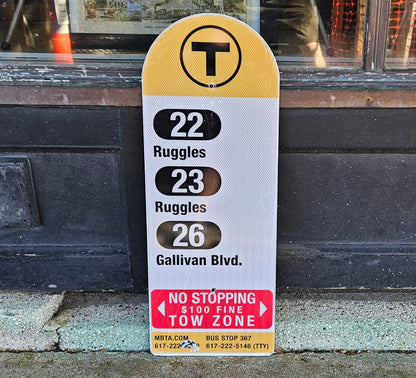 Decommissioned MBTA Bus Stop Signs: 22 Ruggles