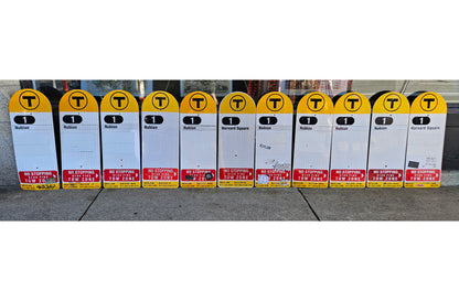 Decommissioned MBTA Bus Stop Signs: 1 Nubian or 1 Harvard