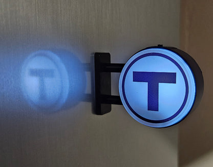 Boston MBTA T Logo Mini LED Light