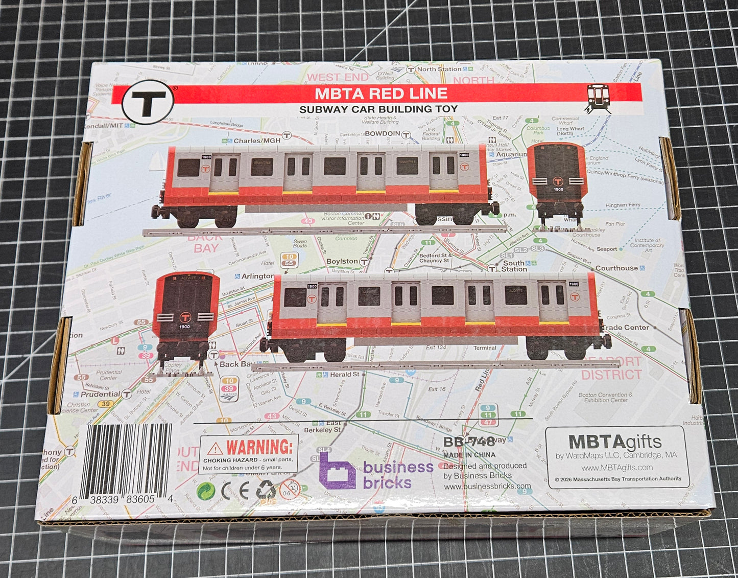 Boston MBTA Red Line Rapid Transit Subway Car Building Toy