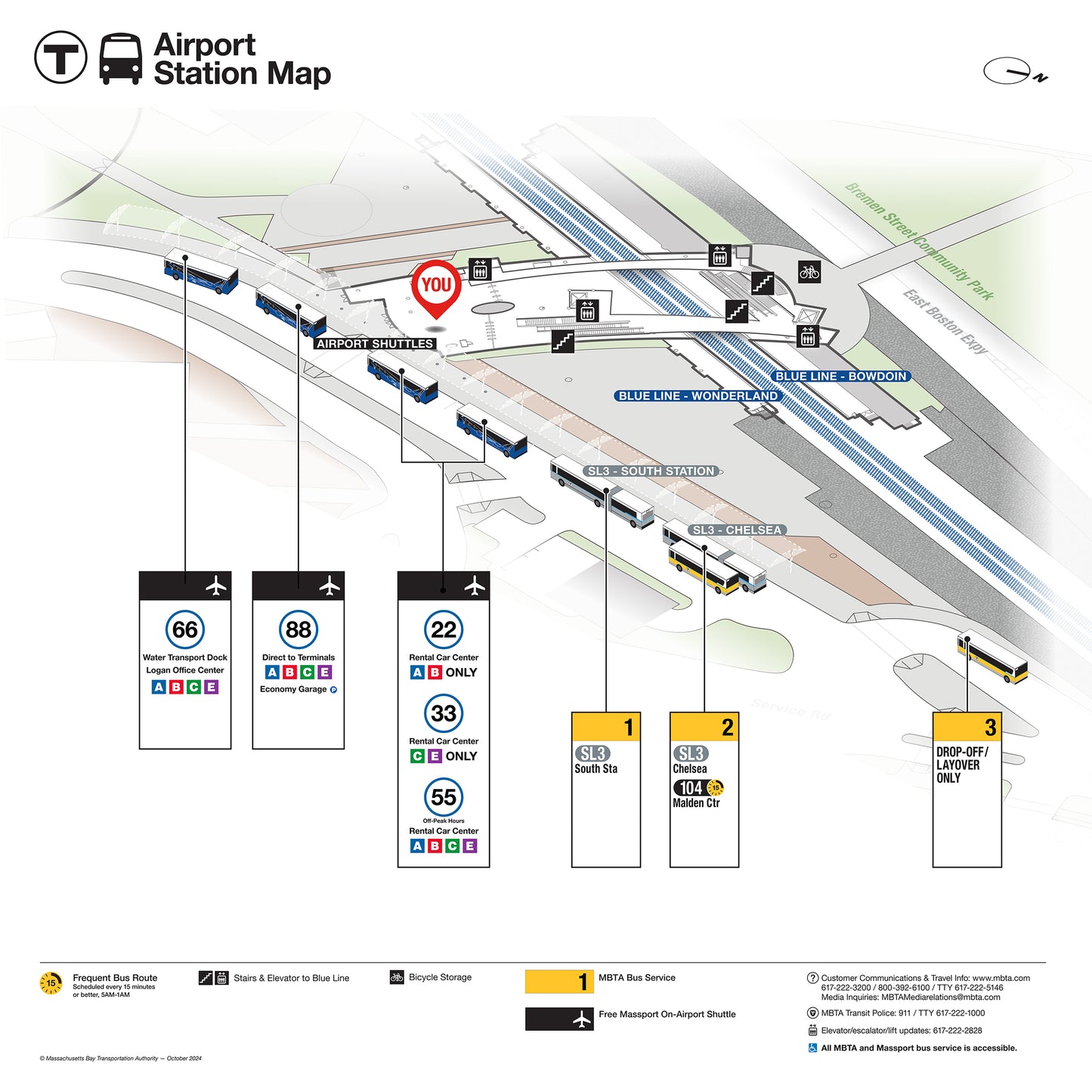 MBTA Airport Station Map (Oct. 2024)