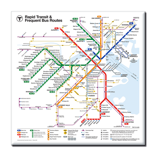Boston MBTA Map Magnet