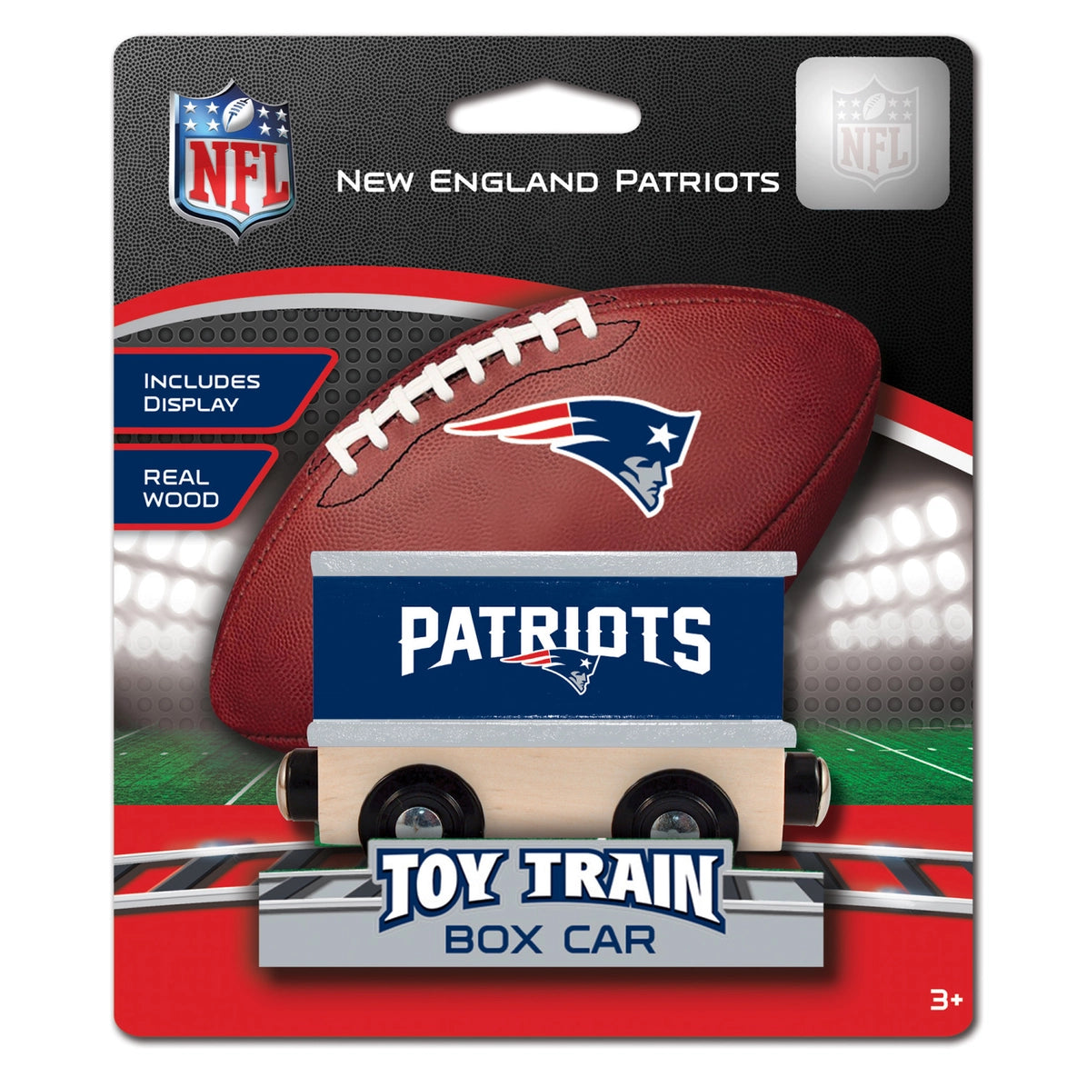 New England Patriots Wooden Toy Train Box Car