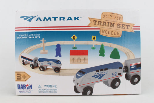 AMTRAK 20 Piece Wooden Toy Train Set