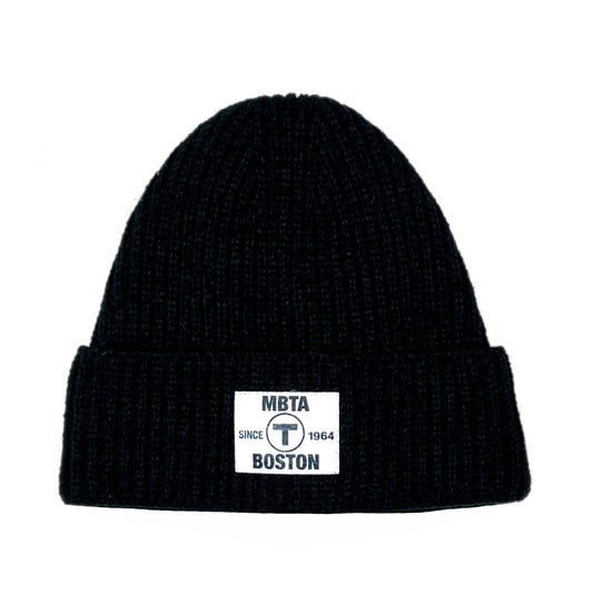 Boston MBTA Since 1964 T Logo Black Winter Beanie Hat