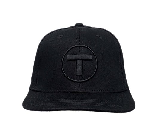 Adult Boston MBTA T Logo Flat Brim Hat Black