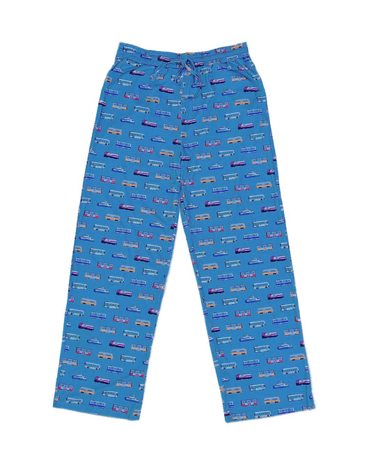 Boston MBTA Vehicle Patten Blue Pajama Pants (ADULT)