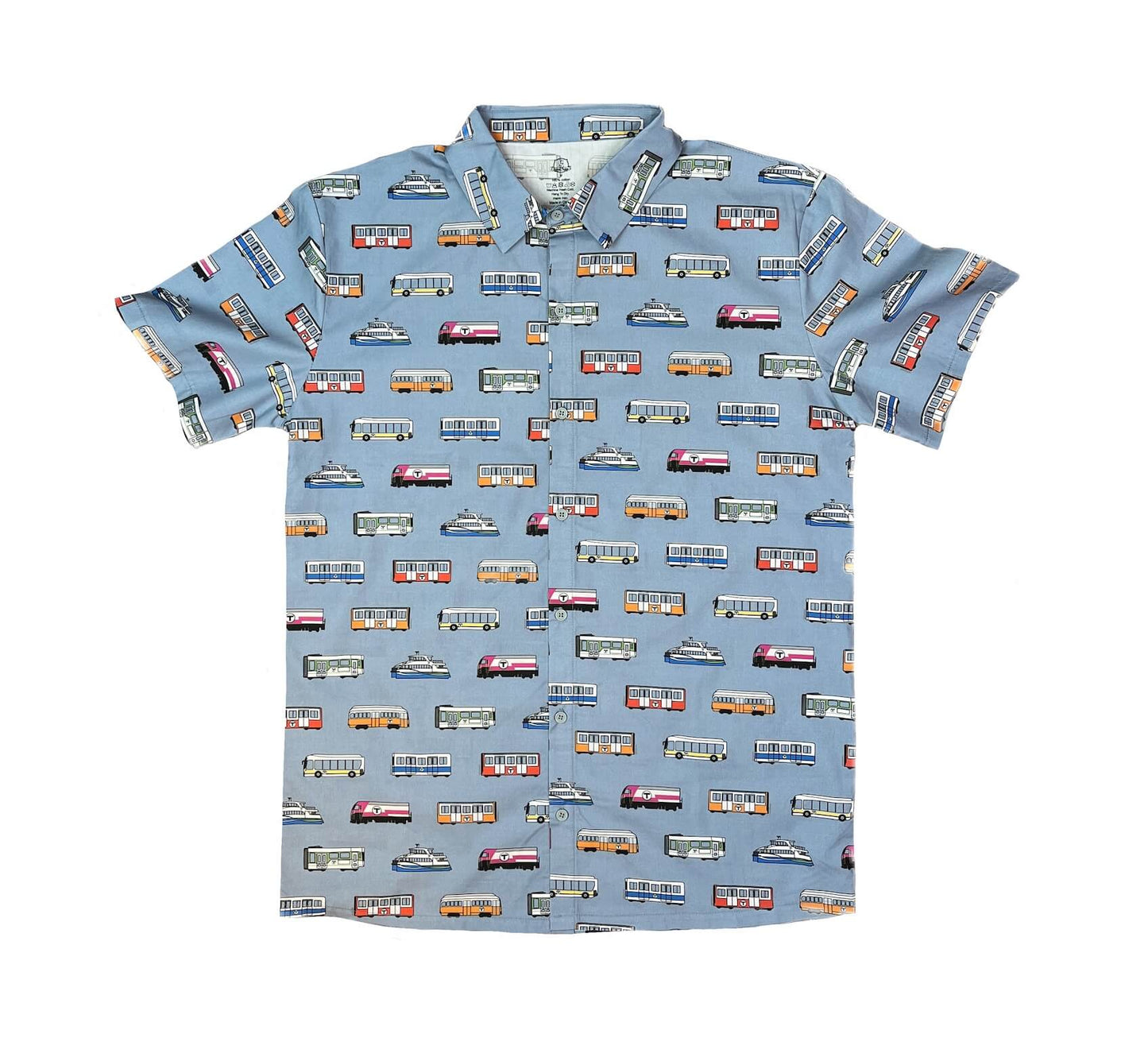 Boston MBTA Vehicle Woven Button-Down Shirt (ADULT)