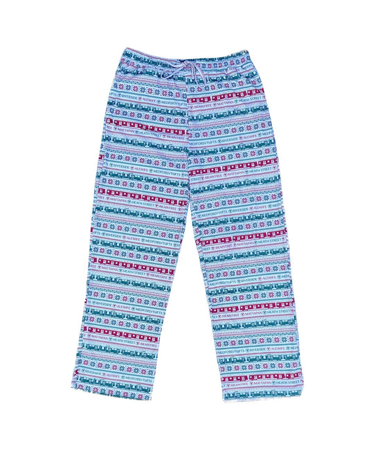 Boston MBTA Red/Green Holiday Pajama Pants (ADULT)
