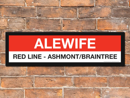 Boston MBTA RED LINE Framed Replica Station Signs