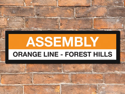 Boston MBTA ORANGE LINE Framed Replica Station Signs