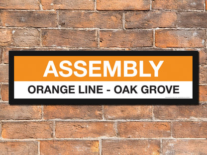 Boston MBTA ORANGE LINE Framed Replica Station Signs