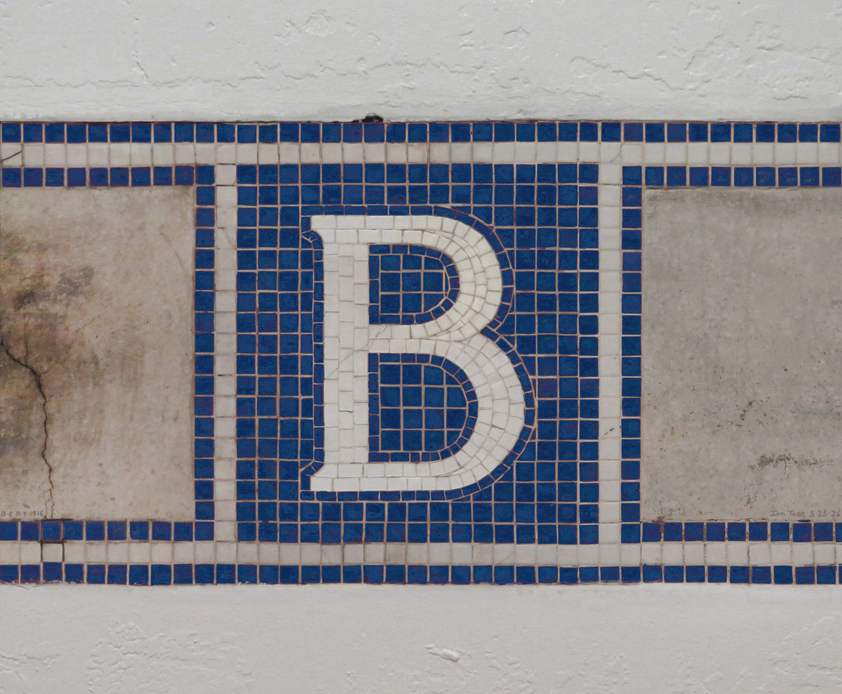 Boston MBTA Vintage "B" (Bowdon Station) Mosaic Tile Fine Art Print