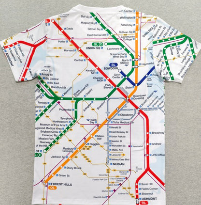 Boston MBTA Map Wrap T-Shirts