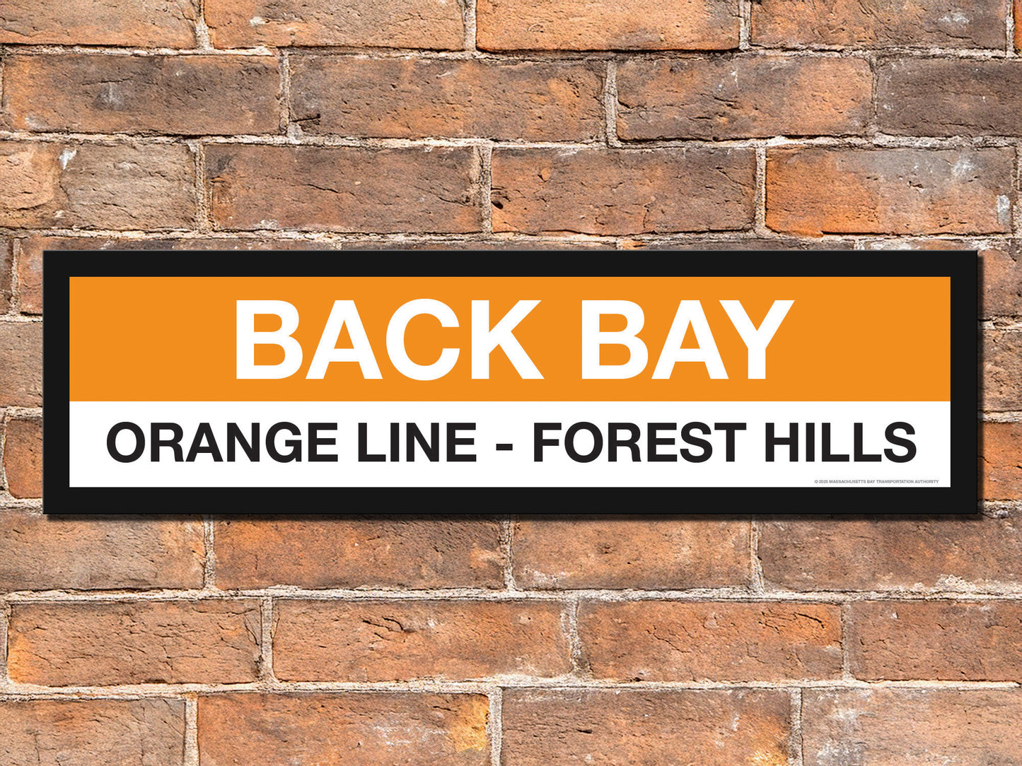 Boston MBTA ORANGE LINE Framed Replica Station Signs