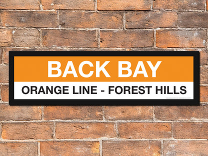 Boston MBTA ORANGE LINE Framed Replica Station Signs