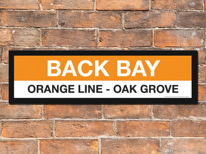 Boston MBTA ORANGE LINE Framed Replica Station Signs