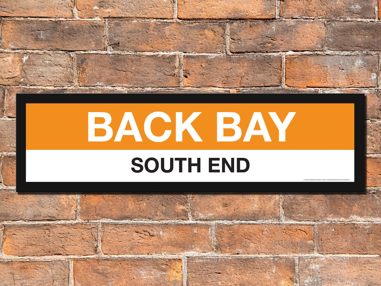 Boston MBTA ORANGE LINE Framed Replica Station Signs