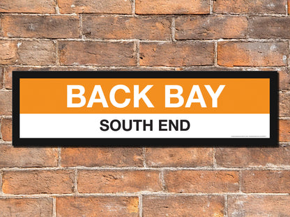 Boston MBTA ORANGE LINE Framed Replica Station Signs