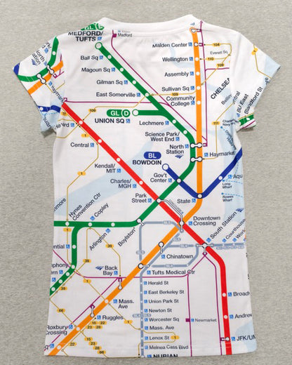 Boston MBTA Map Wrap T-Shirts