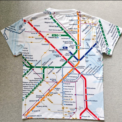 Boston MBTA Map Wrap T-Shirts