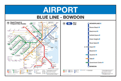 Boston MBTA Blue Line Station Panel Prints