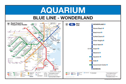 Boston MBTA Blue Line Station Panel Prints