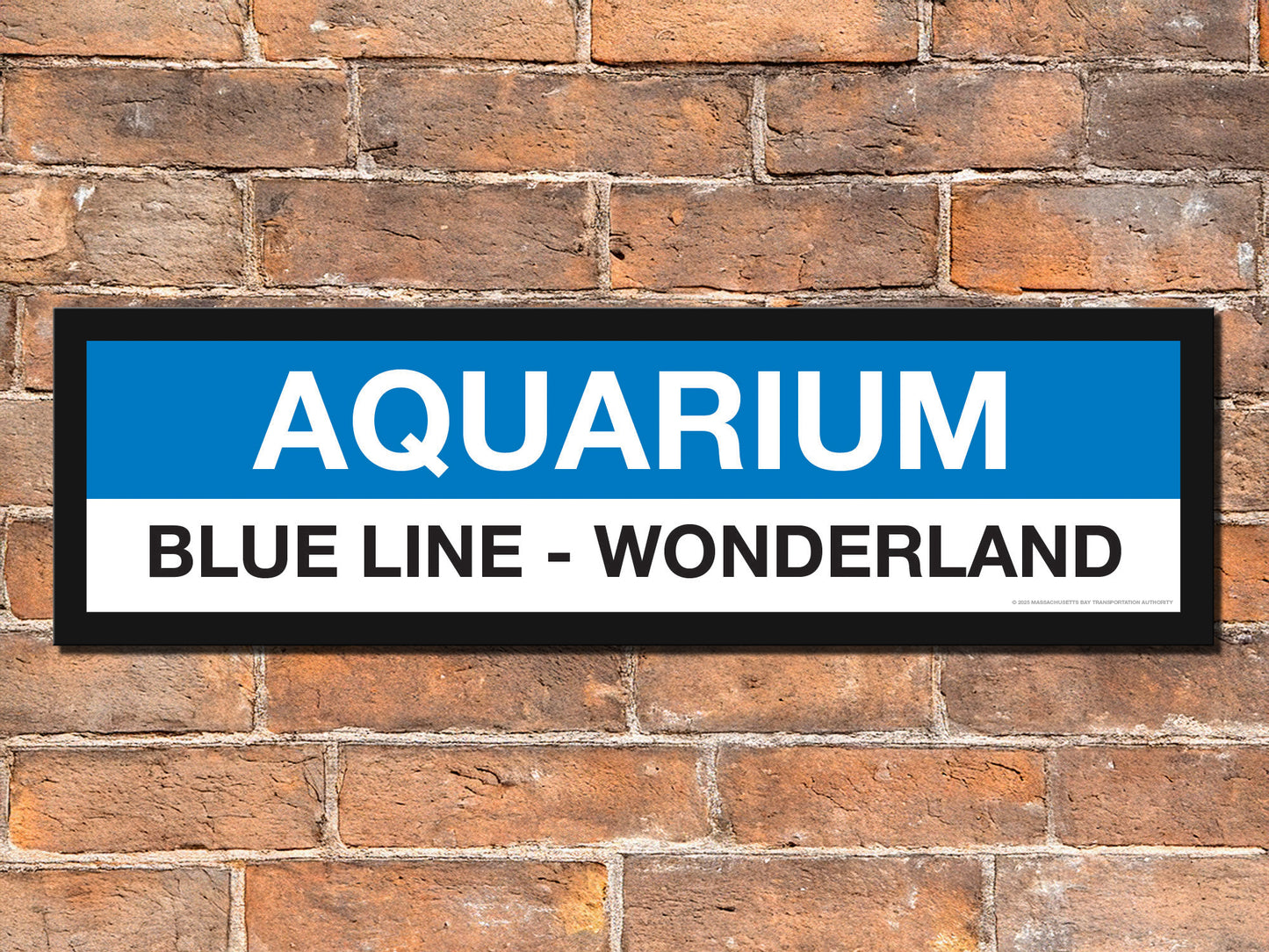 Boston MBTA BLUE LINE Framed Replica Station Signs