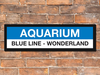 Boston MBTA BLUE LINE Framed Replica Station Signs