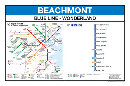 Boston MBTA Blue Line Station Panel Prints