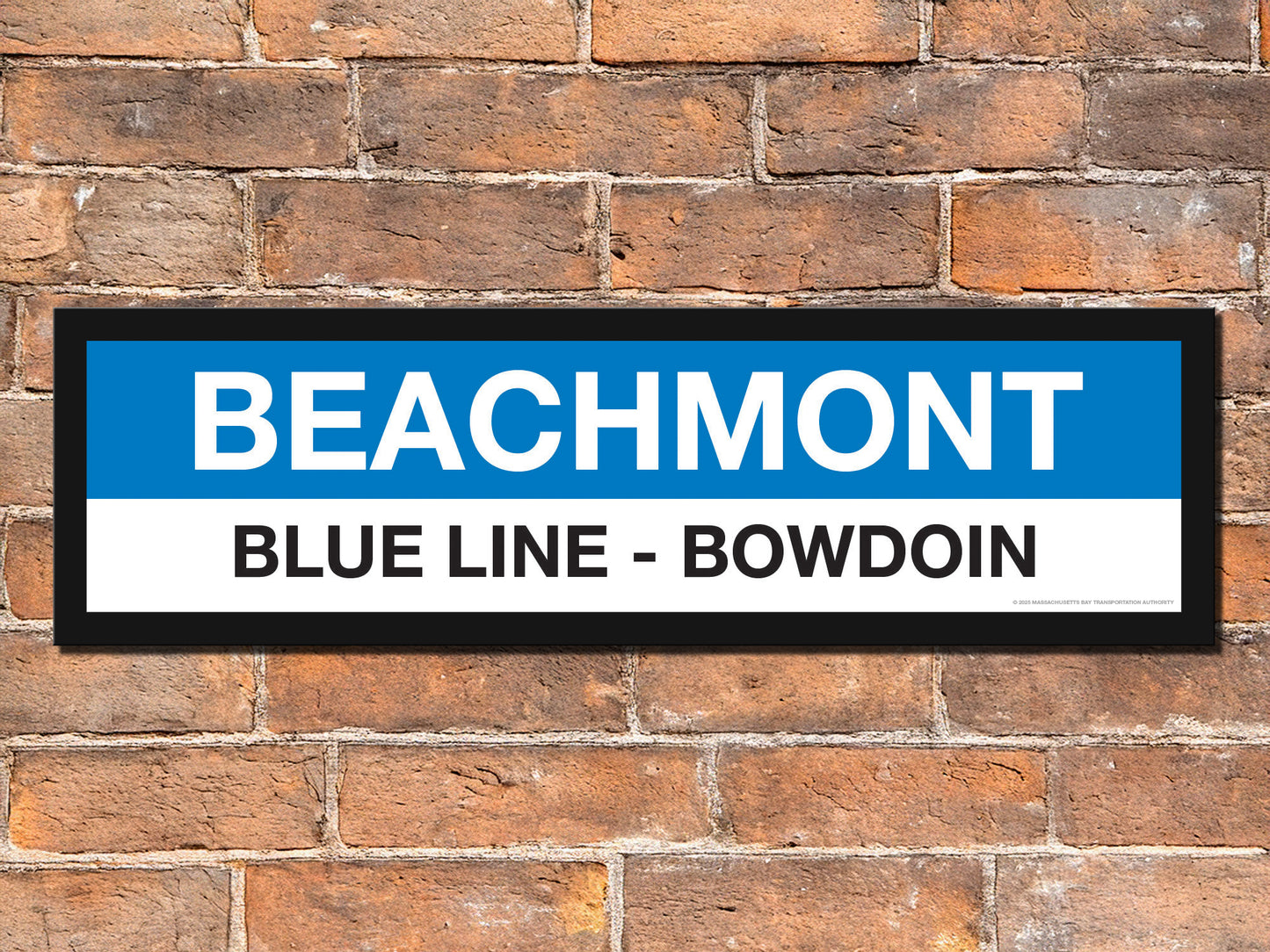 Boston MBTA BLUE LINE Framed Replica Station Signs