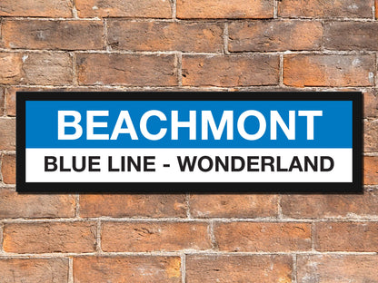 Boston MBTA BLUE LINE Framed Replica Station Signs