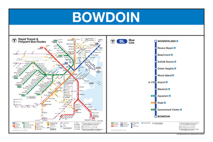Boston MBTA Blue Line Station Panel Prints