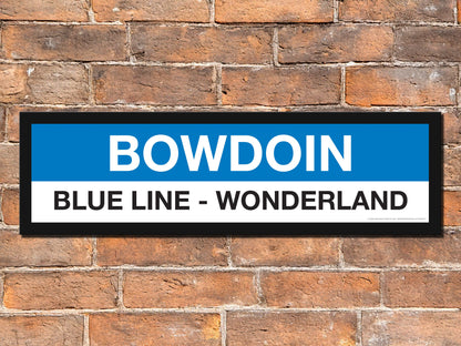 Boston MBTA BLUE LINE Framed Replica Station Signs