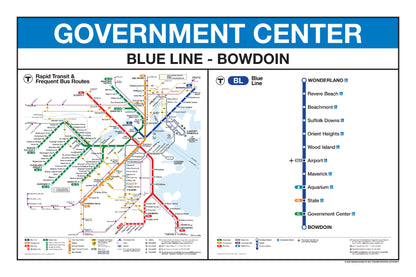 Boston MBTA Blue Line Station Panel Prints