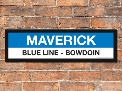 Boston MBTA BLUE LINE Framed Replica Station Signs