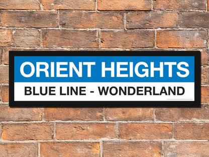 Boston MBTA BLUE LINE Framed Replica Station Signs