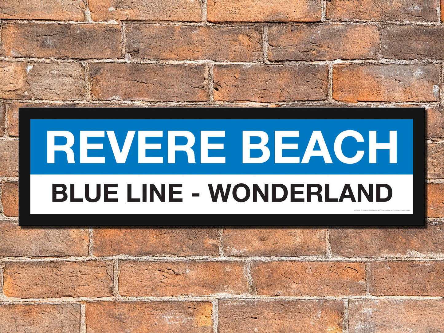 Boston MBTA BLUE LINE Framed Replica Station Signs