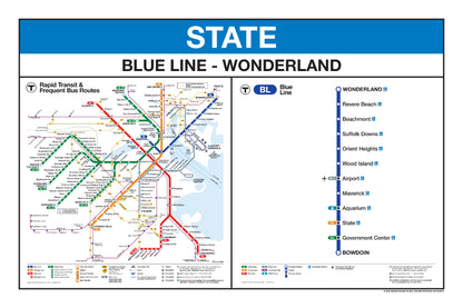 Boston MBTA Blue Line Station Panel Prints