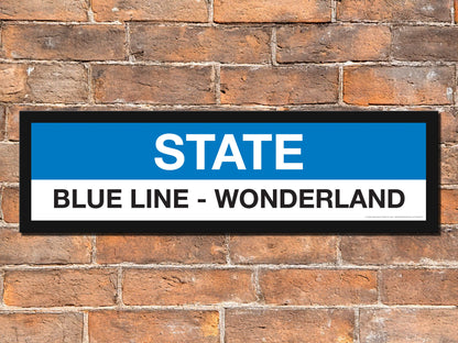 Boston MBTA BLUE LINE Framed Replica Station Signs