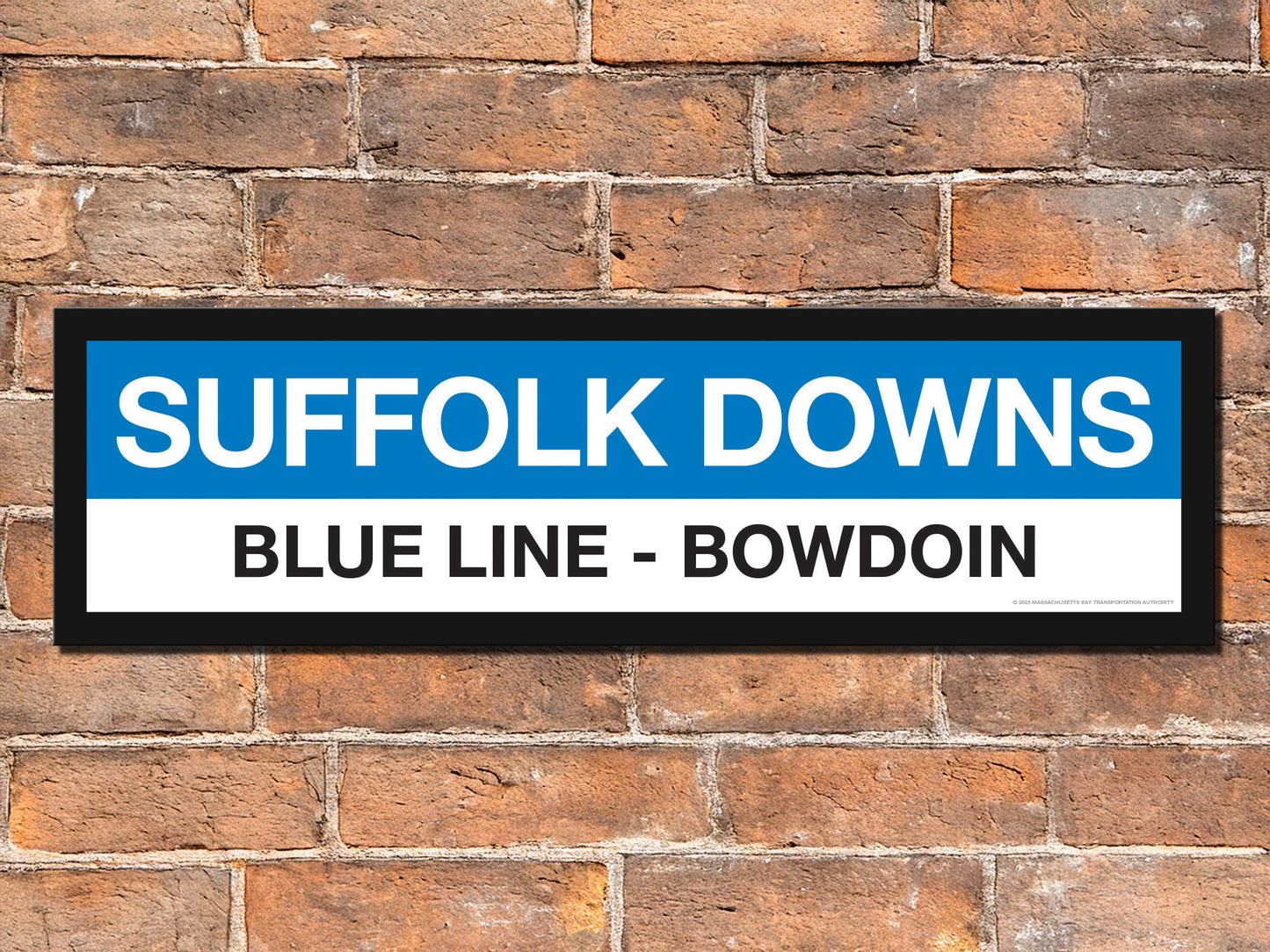 Boston MBTA BLUE LINE Framed Replica Station Signs