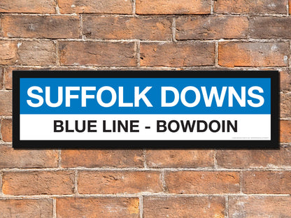 Boston MBTA BLUE LINE Framed Replica Station Signs