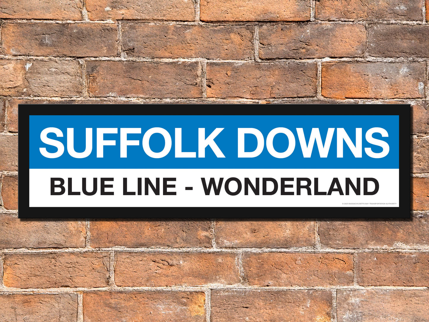 Boston MBTA BLUE LINE Framed Replica Station Signs