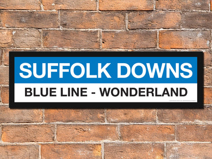 Boston MBTA BLUE LINE Framed Replica Station Signs