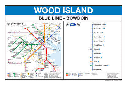 Boston MBTA Blue Line Station Panel Prints