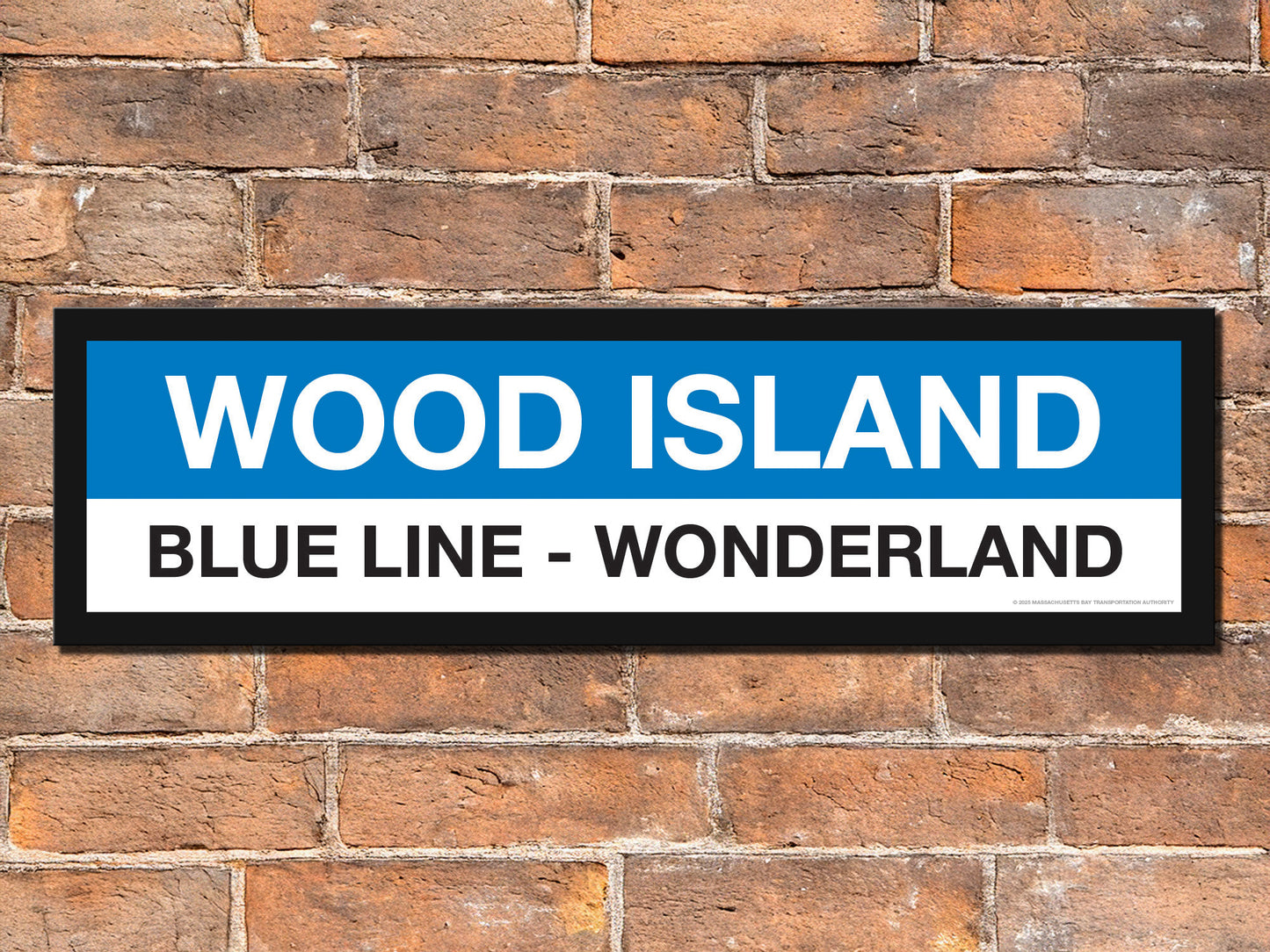 Boston MBTA BLUE LINE Framed Replica Station Signs